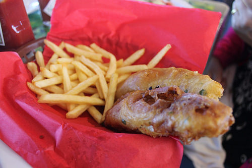 Fish and chips from the boat