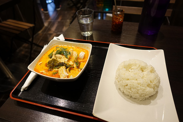 thai cuisine with curry chicken