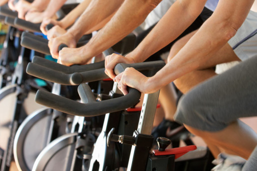 exercise bikes at the 24-hour fitness center