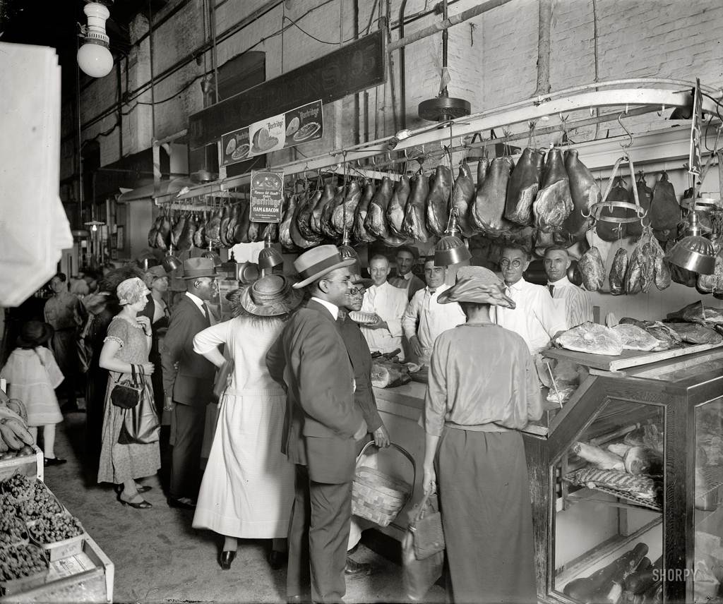 old black and white photo of D.D. Collins Meat Market